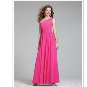 Gorgeous burnt orange one shoulder dress